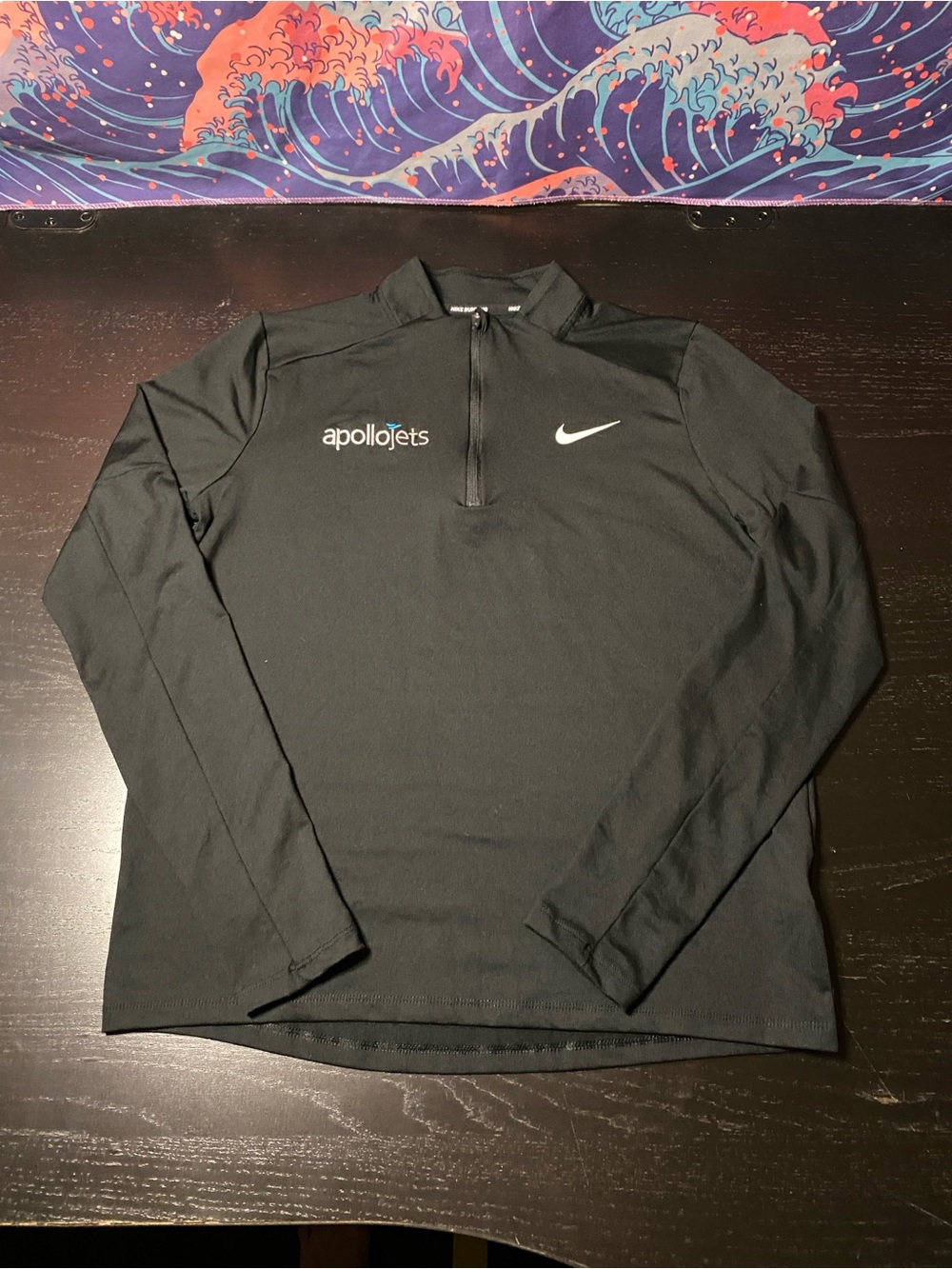 Nike Black Long-Sleeve Half-Zip Rash Guard